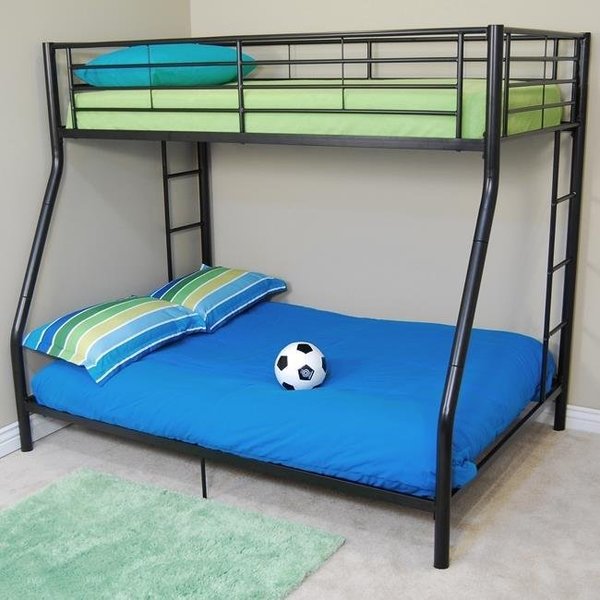 Walker Edison Furniture Walker Edison BTODBL Sunset Twin-Double Bunk Bed- Black BTODBL